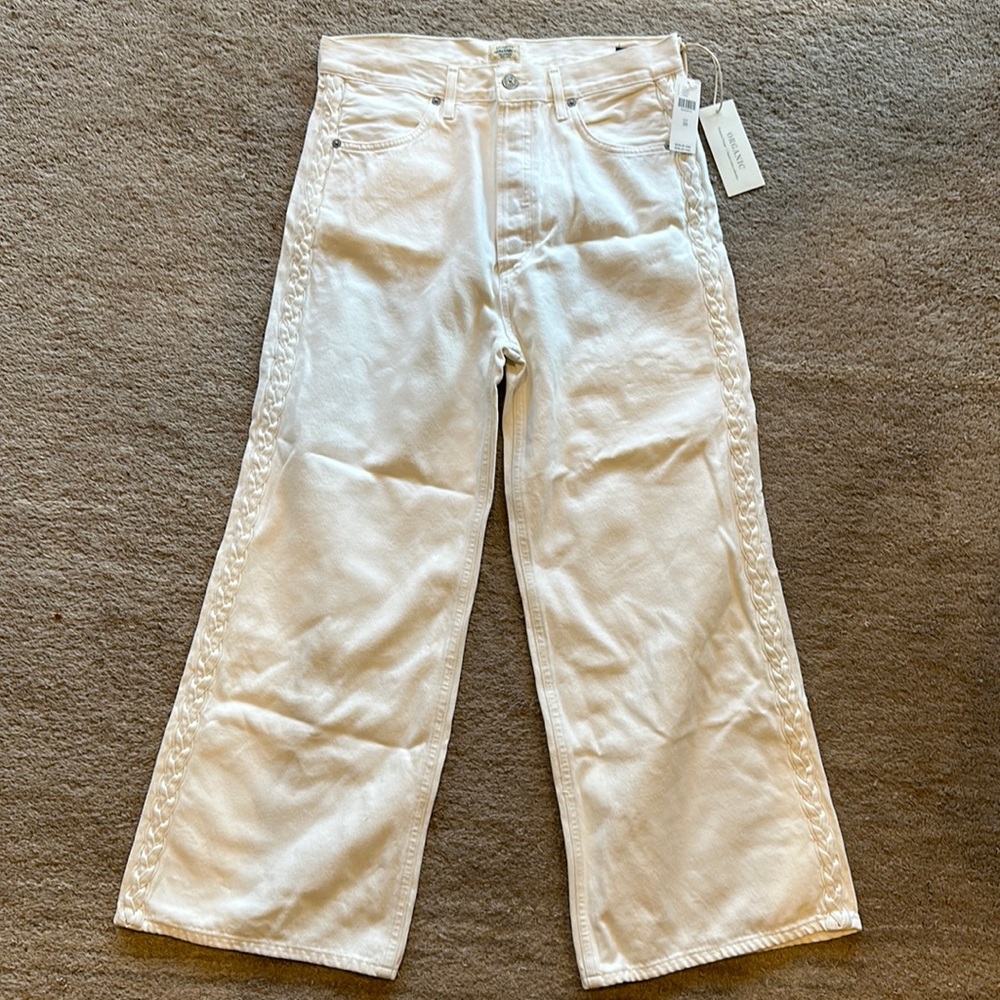 Citizens of Humanity Ivory high rise wide leg Sacha jeans size 28